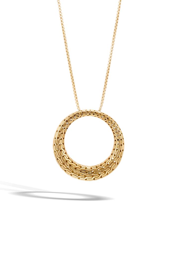 Women's John Hardy Classic Chain Large 18k Gold Pendant Necklace