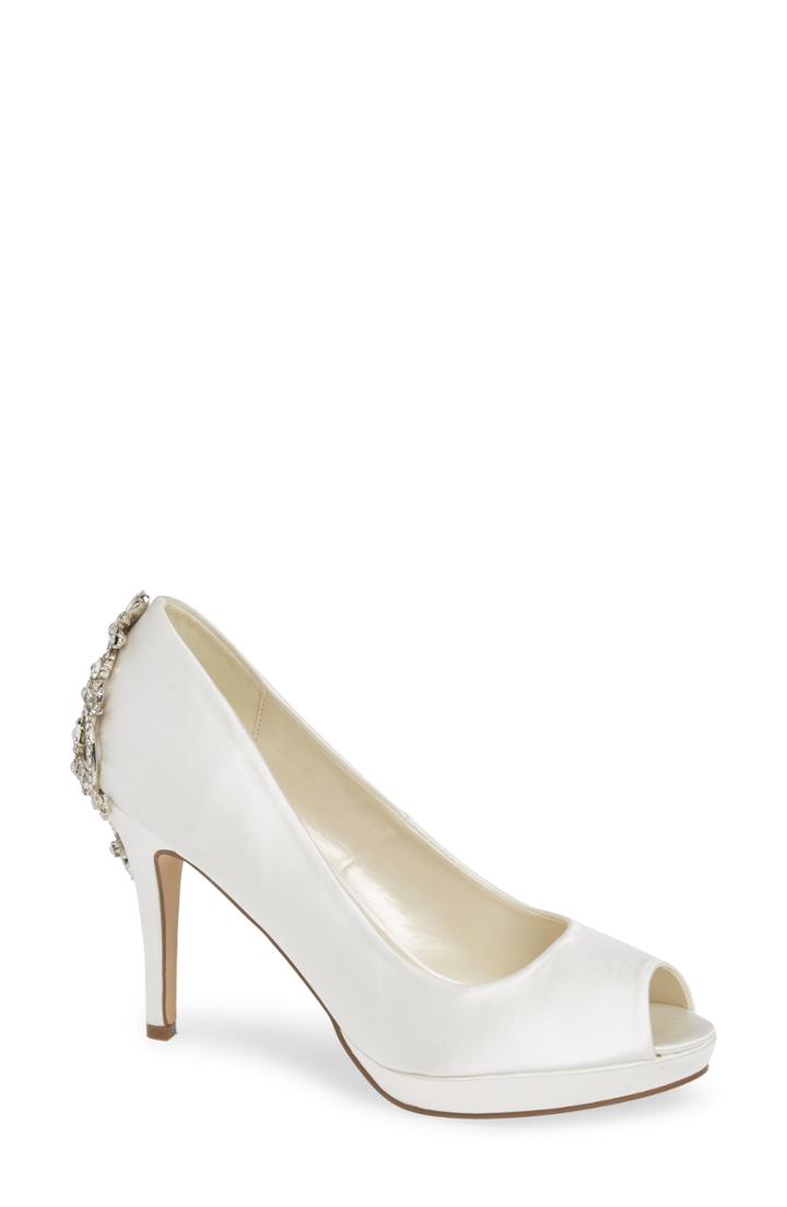 Women's Pardox London Pink Priscilla Peep Toe Pump .5 M - Ivory