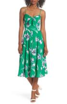 Women's Eliza J Tie Front Fit & Flare Midi Dress
