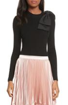 Women's Ted Baker London Nehru Bow Skinny Rib Knit Sweater - Black