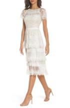 Women's Tadashi Shoji Nixie Tea Length Lace Dress - White