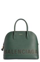 Balenciaga Ville Logo Leather Satchel - Green