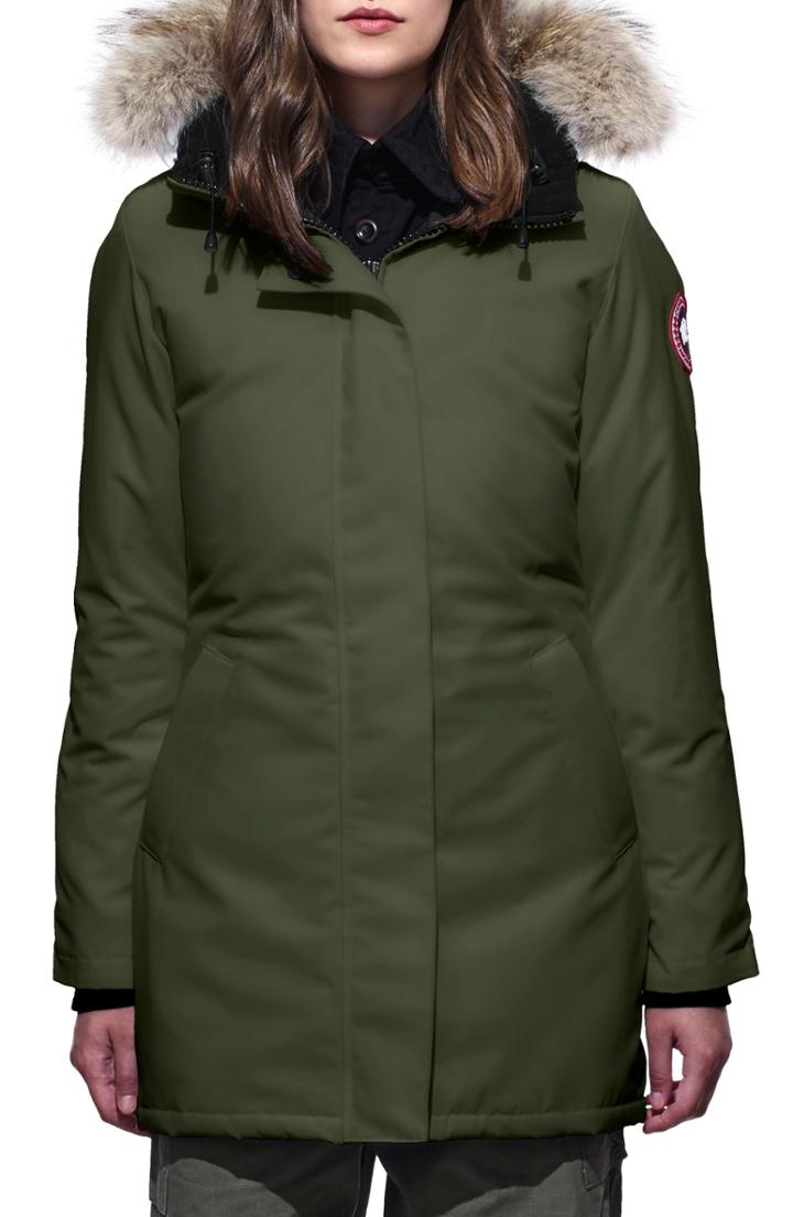 Women's Canada Goose Victoria Fusion Fit Down Parka With Genuine Coyote Fur Trim
