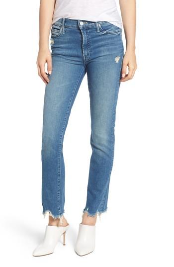 Women's Mother The Rascal Ankle Chew Straight Leg Jeans - Blue