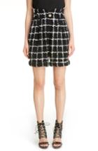 Women's Balmain Windowpane Check Boucle Shorts Us / 38 Fr - Black