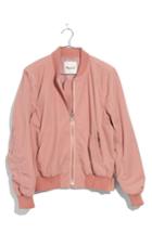 Women's Madewell Side Zip Bomber Jacket, Size - Pink