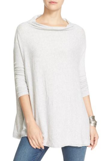 Women's Free People Lover Rib Split Back Pullover - Grey
