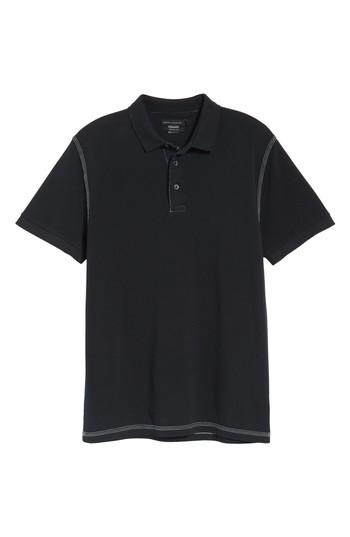 Men's French Connection Triple Stitch Slim Fit Polo, Size - Black