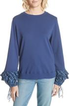 Women's Clu Plaid Cuff Sweatshirt - Blue