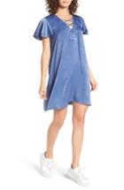 Women's Soprano Lace-up Shift Dress - Blue