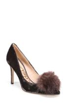 Women's Sam Edelman Haroldson Pump With Faux Fur Pompom .5 M - Black