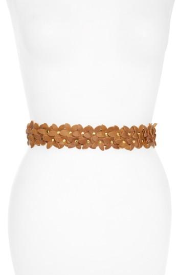 Women's Ada Alison Floral Belt, Size - Tan