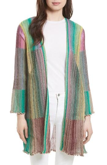 Women's M Missoni Plisse Knit Cardigan Us / 40 It - Brown