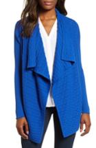 Women's Chaus Mixed Knit Cotton Cardigan - Blue