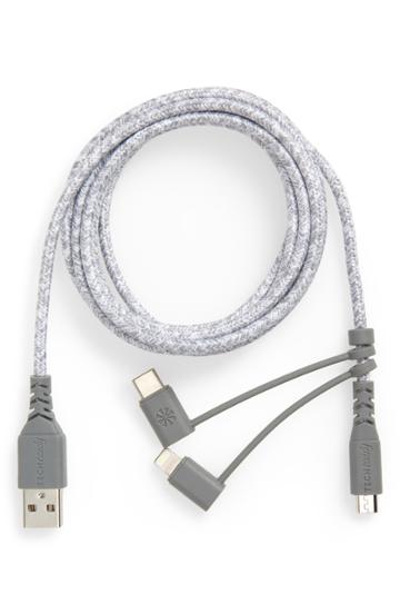 Tech Candy Triple Header 6-foot Micro Usb Cable, Size - Grey