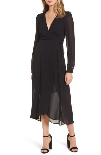 Women's Astr The Label Nikki Wrap Dress - Black