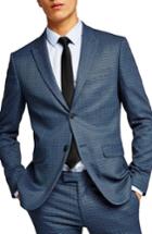Men's Topman Check Skinny Fit Suit Jacket 32 - Blue