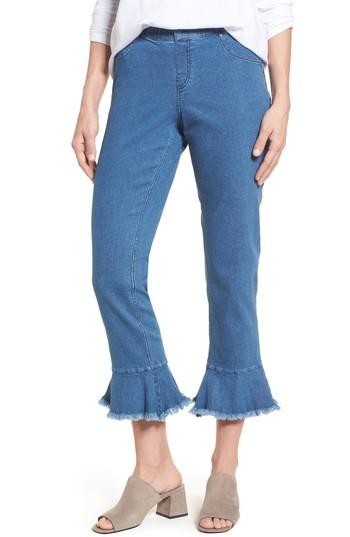 Women's Zeza B Ruffle Hem Denim Skimmer Leggings - Blue
