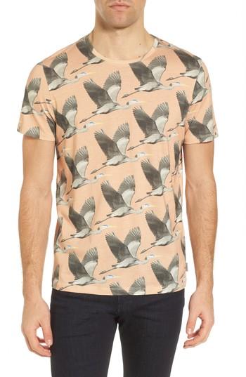 Men's Ted Baker London Flute Blue Heron Print T-shirt (m) - Orange