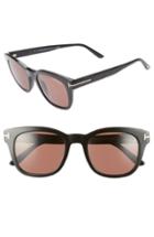 Women's Tom Ford Eugenio 52mm Sunglasses - Shiny Black/ Brown