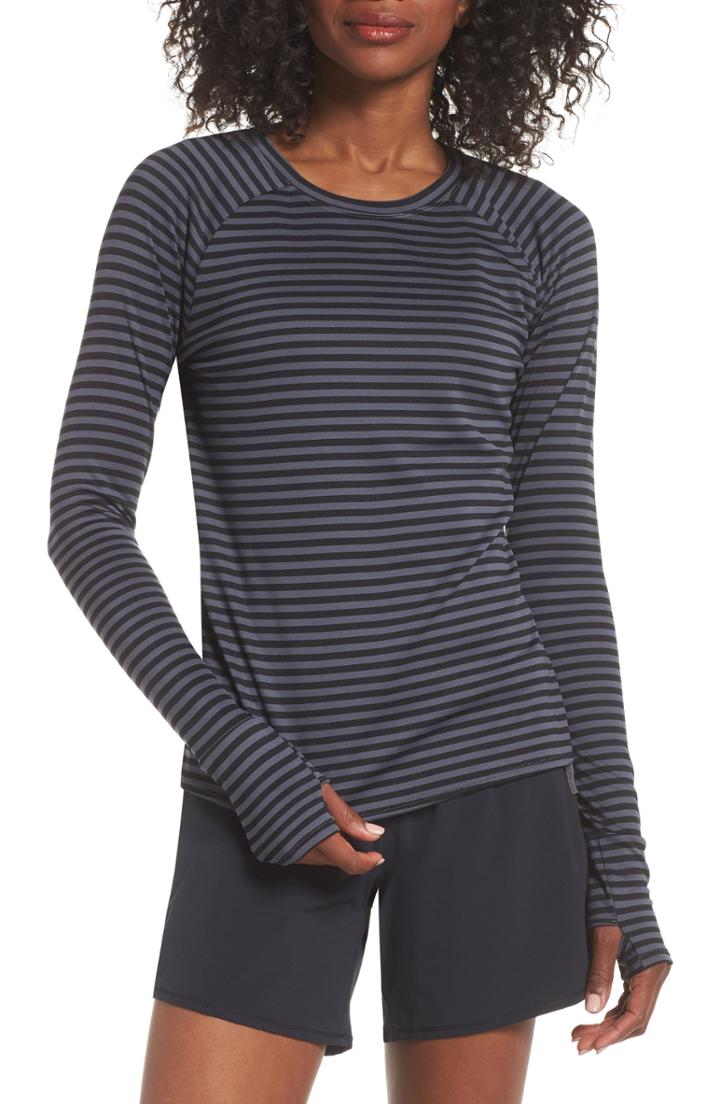 Women's Oiselle Big Stripe Baselayer Tee