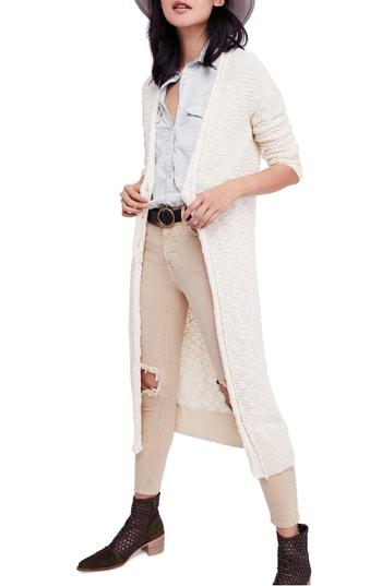 Women's Free People Clearwater Long Cardigan - Ivory