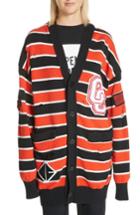 Women's Opening Ceremony Long Varsity Stripe Cardigan - Black