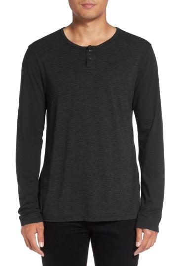 Men's Michael Stars Knit Henley, Size - Black