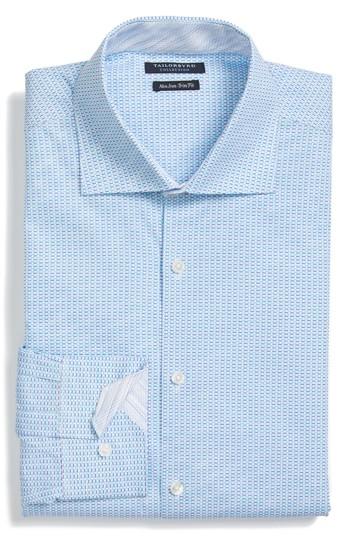 Men's Tailorbyrd Trim Fit Geometric Dress Shirt .5 - 32/33 - Blue
