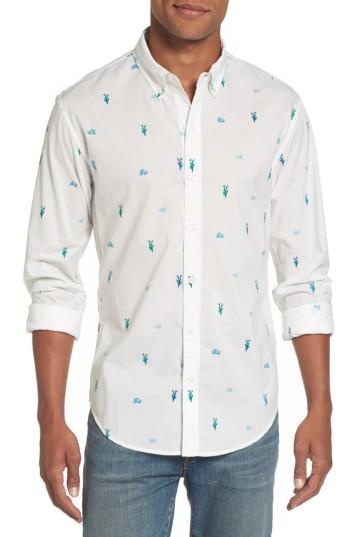 Men's Bonobos Slim Fit Summerweight Print Sport Shirt, Size - White