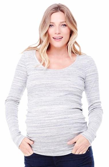 Women's Ingrid & Isabel Long Sleeve Maternity Tee - Grey
