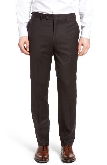 Men's Bensol Flannel Wool Trousers - Brown