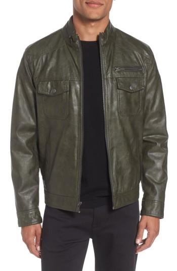 Men's Reaction Kenneth Cole Faux Leather Jacket - Green