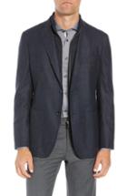 Men's Ted Baker London Tucker Trim Fit Windowpane Wool Sport Coat R - Blue