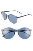 Women's Ray-ban Highstreet 55mm Round Sunglasses - Transparent Blue/ Blue Solid