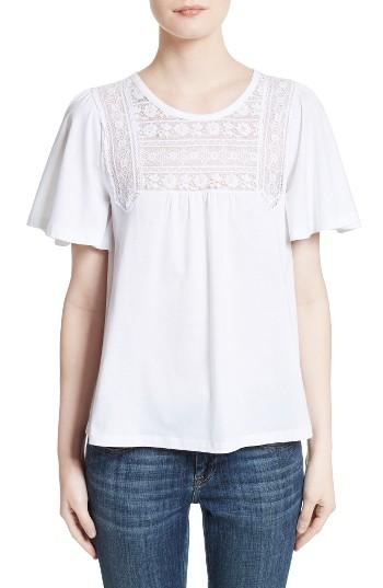 Women's Burberry Olo Cotton Top - White