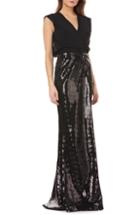 Women's Kay Unger Sequin Gown - Black