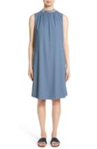 Women's Fabiana Filippi Satin Trim Crepe Dress Us / 40 It - Blue