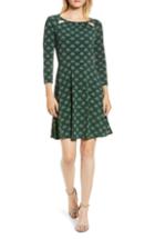 Women's Michael Michael Kors Slit Neck Fit & Flare Dress - Green