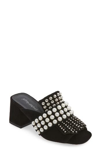 Women's Jeffrey Campbell Lenoir Peep Toe Mule .5 M - Black