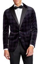 Men's Bonobos Jetsetter Trim Fit Plaid Wool Blend Sport Coat R - Purple