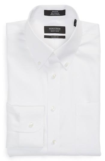 Men's Nordstrom Men's Shop Classic Fit Non-iron Solid Dress Shirt .5 - 32 - White