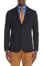 Men's Canali Classic Windowpane Cotton & Wool Sport Coat Us / 54 Eu - Blue