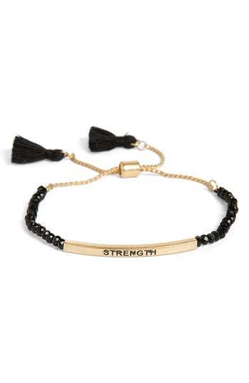 Women's Canvas Jewelry Bead & Metal Bar Bolo Bracelet