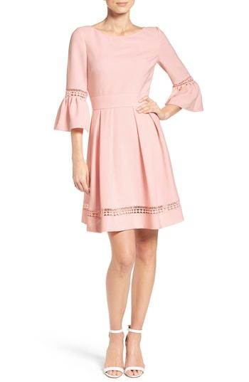 Women's Eliza J Bell Sleeve Dress (similar To 14w) - Pink