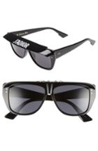 Women's Christian Dior Diorclub2s 56mm Square Sunglasses With Removable Visor - Black