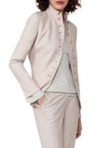 Women's Akris Stretch Wool Flannel Jacket - Beige