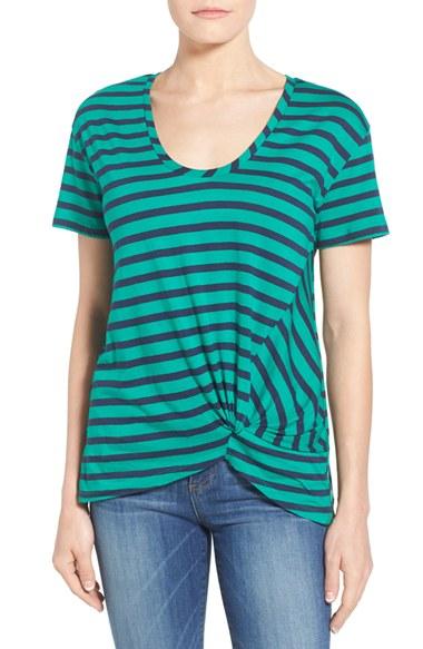 Women's Halogen Knot Front Tee - Green
