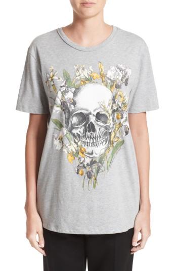 Women's Alexander Mcqueen Skull & Iris Graphic Tee Us / 42 It - Grey