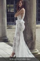 Women's Monique Lhuillier Regina Lace Mermaid Gown, Size In Store Only - White